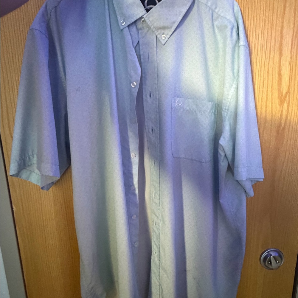 Cinch Men's Light Blue Casual Button Down Shirt